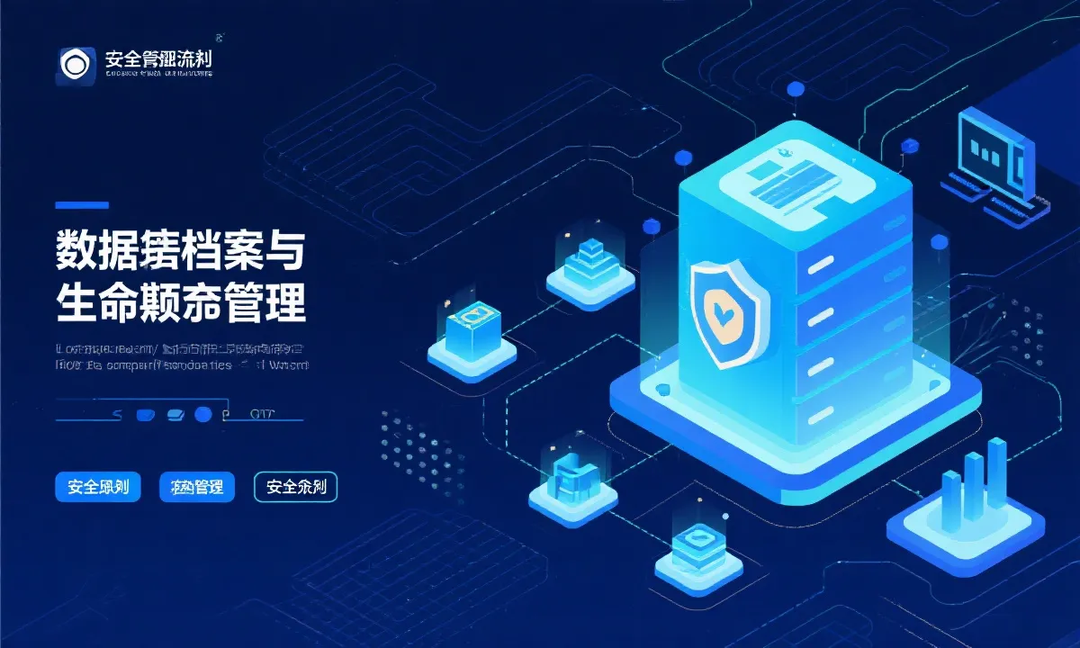 数据归档流程，信息分类与生命周期管理示意图